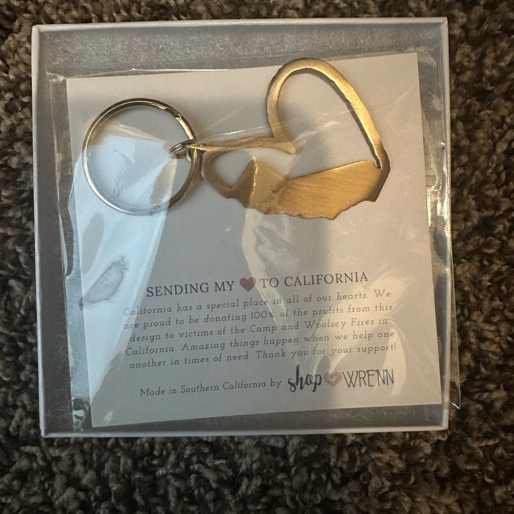 Wren Gold California Heart Keychain